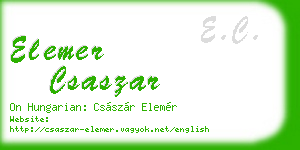 elemer csaszar business card